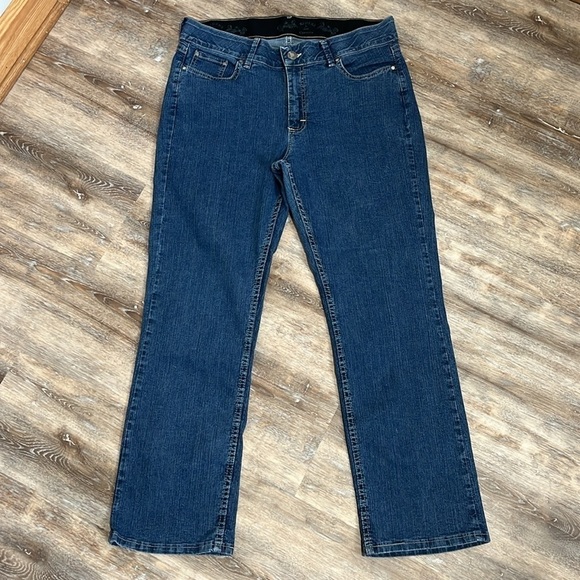 Riders by Lee Curvier Womens 14P Blue Jeans Petite Elastic Waistband - Picture 14 of 16